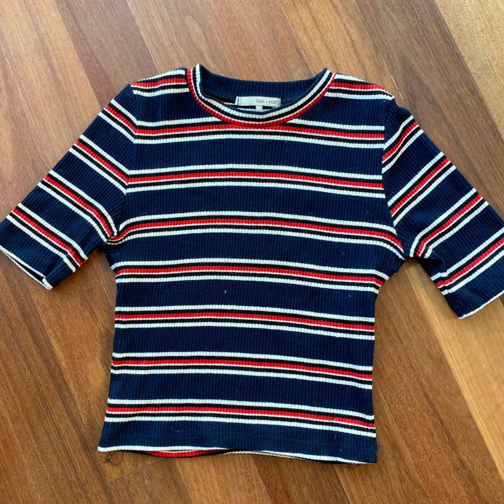 OAK + FORT STRIPED SWEATER